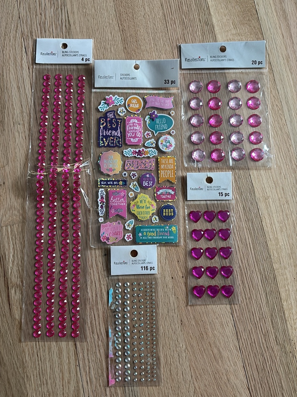 NEVER USED Recollections Pink Gem and Sticker Kit